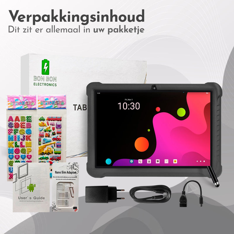 Load image into Gallery viewer, 10.1" Kindertablet Deluxe kindertablet in 1 tablet kleur - valbestendig en educatief voor kinderen – Bon Bon