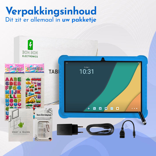 10.1" Kindertablet Deluxe kindertablet in 1 tablet kleur - valbestendig en educatief voor kinderen – Bon Bon