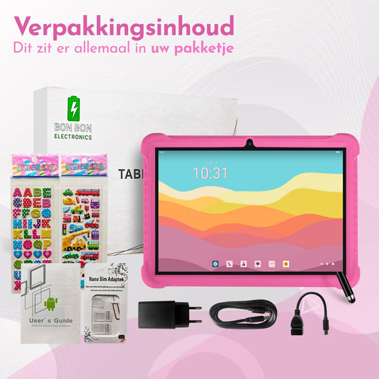 10.1" Kindertablet Deluxe kindertablet in 1 tablet kleur - valbestendig en educatief voor kinderen – Bon Bon