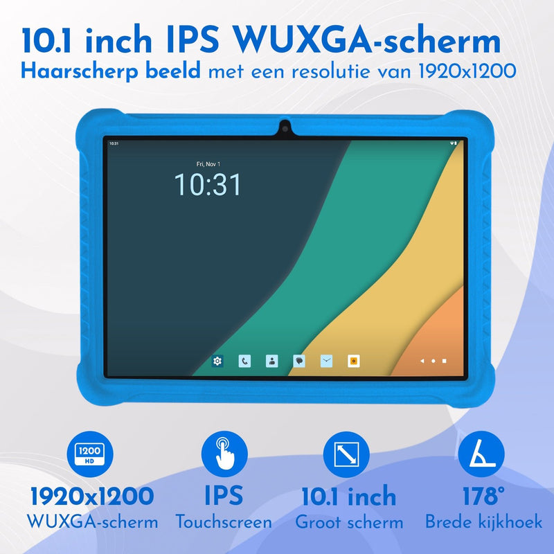 Load image into Gallery viewer, 10.1" Kindertablet Deluxe kindertablet in 1 tablet kleur - valbestendig en educatief voor kinderen – Bon Bon