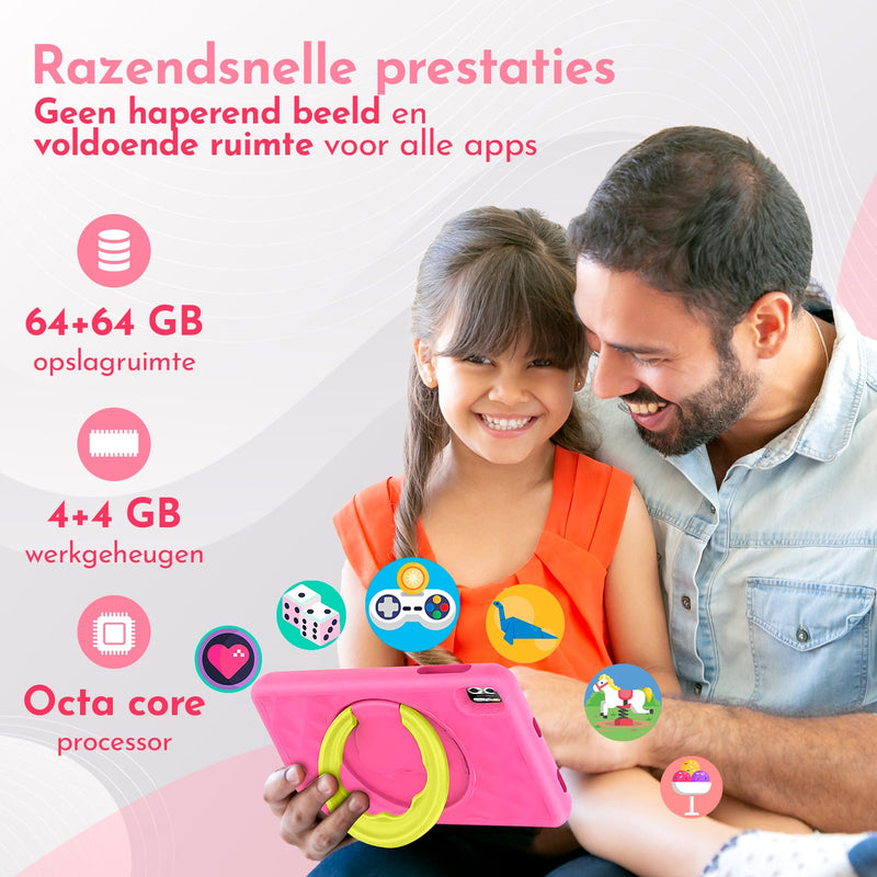 Load image into Gallery viewer, 8" Kindertablet Mini kindertablet in 1 tablet kleur - valbestendig en educatief voor kinderen – Bon Bon