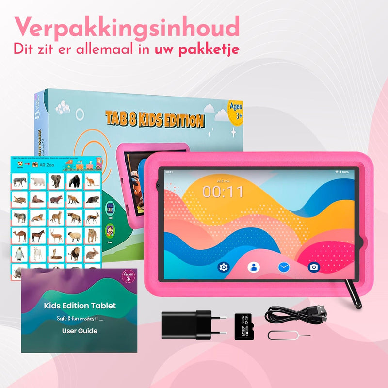 Load image into Gallery viewer, 8" Kindertablet Mini kindertablet in 1 tablet kleur - valbestendig en educatief voor kinderen – Bon Bon