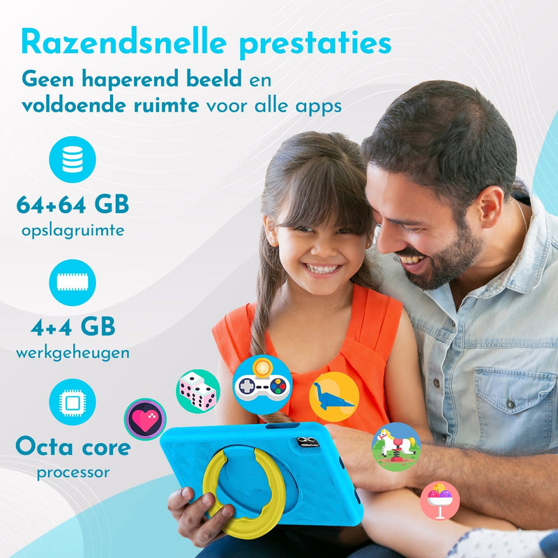 Load image into Gallery viewer, 8" Kindertablet Mini kindertablet in 1 tablet kleur - valbestendig en educatief voor kinderen – Bon Bon