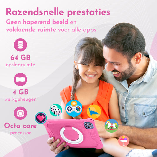 10.1" Kindertablet Deluxe - Roze